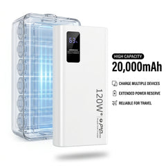 120W 20,000mAh Fast Charging Power Bank with Digital Display – 3-Port Super Fast Charger