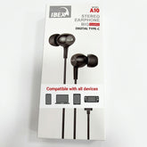 IBEX A10 Type-C Stereo Earphones with Big Sound & Mic