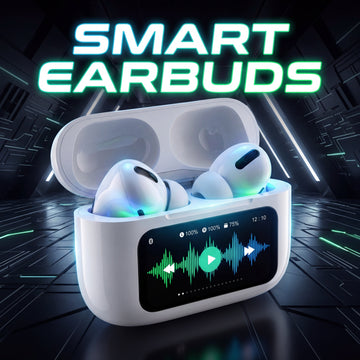 A9 Pro ANC ENC Wireless Earbuds – Smart LCD Touch Screen Earbuds with Noise Cancellation