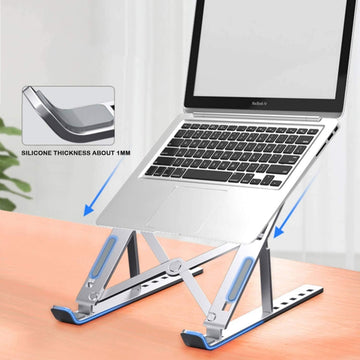 Creative Folding Laptop Stand Adjustable Portable – Ergonomic Aluminium Laptop Stand for Better Comfort & Cooling