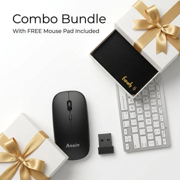 Wireless Keyboard & Mouse Combo with FREE Mouse Pad – Complete Productivity & Gaming Setup