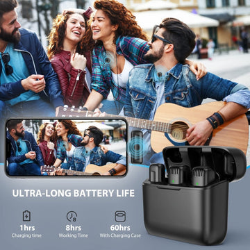 J13 Type-C Dual Wireless Lavalier Microphone with Charging Case – Professional Wireless Mic for Content Creators & Mobile Video Recording