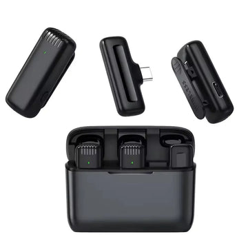 J13 Type-C Dual Wireless Lavalier Microphone with Charging Case Noise Reduction Mic for Vlogging