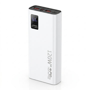 120W 20,000mAh Fast Charging Power Bank with Digital Display – 3-Port Super Fast Charger