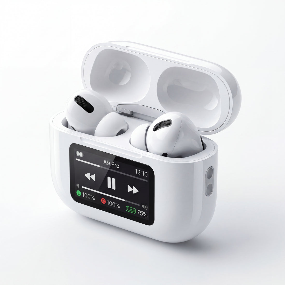 A9 Pro Wireless Earbuds with Smart LCD Touch Screen Bluetooth 5.4