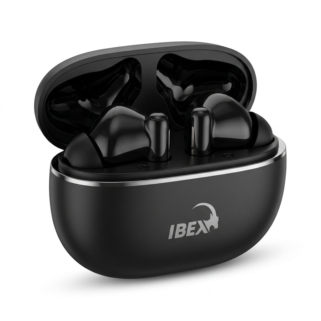 IBEX TWS Wireless Earbuds – Bluetooth In-Ear Earphones with Charging Case
