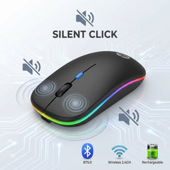HP W10 Wireless Rechargeable RGB Gaming Mouse+Free Mouse Pad Gift
