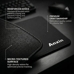Anxin Extended Gaming Mouse Pad Large Desk Mat with Stitched Edges, Non-Slip, Smooth Surface, Office & Home Setup
