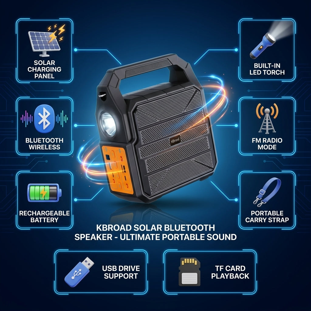 Power Bank  Solar Bluetooth Speaker with Torch Light FM Radio USB TF Card Portable Wireless Speaker