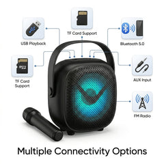 GTS 2008 Wireless Bluetooth Karaoke Speaker with Voice Changer Mic | Portable RGB Party Speaker