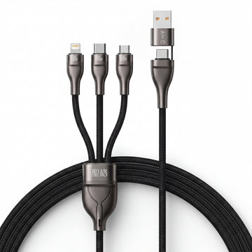 Flash Series II 3 in 2 200W Fast Charging Cable USB-C Lightning Micro USB