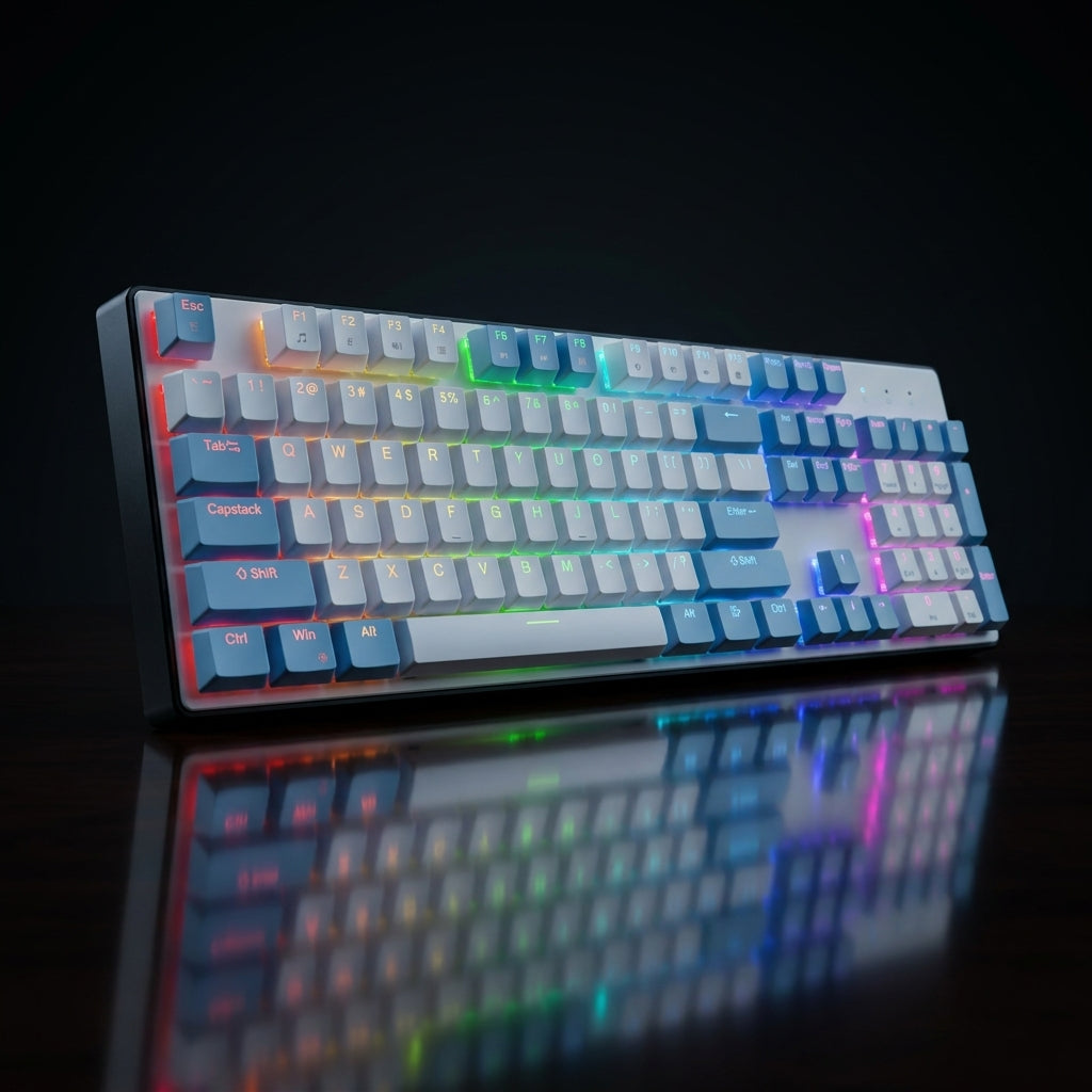 LUMO LM2104 Mechanical Gaming Keyboard RGB Back-lit USB Wired Keyboard for PC & Laptop Gamers