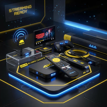 TV and streaming devices square collection image with Android TV box
