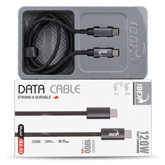 IBEX IBX-03 Type-C to Type-C 120W Fast Charging Data Cable – 1M Braided Cable