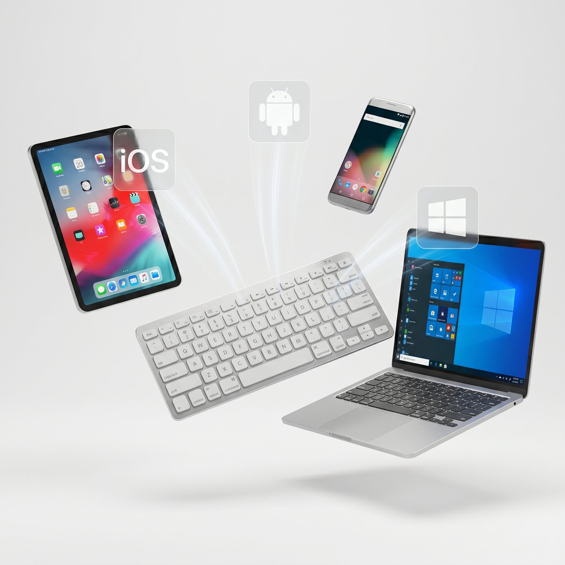 slim wireless keyboard close up keys